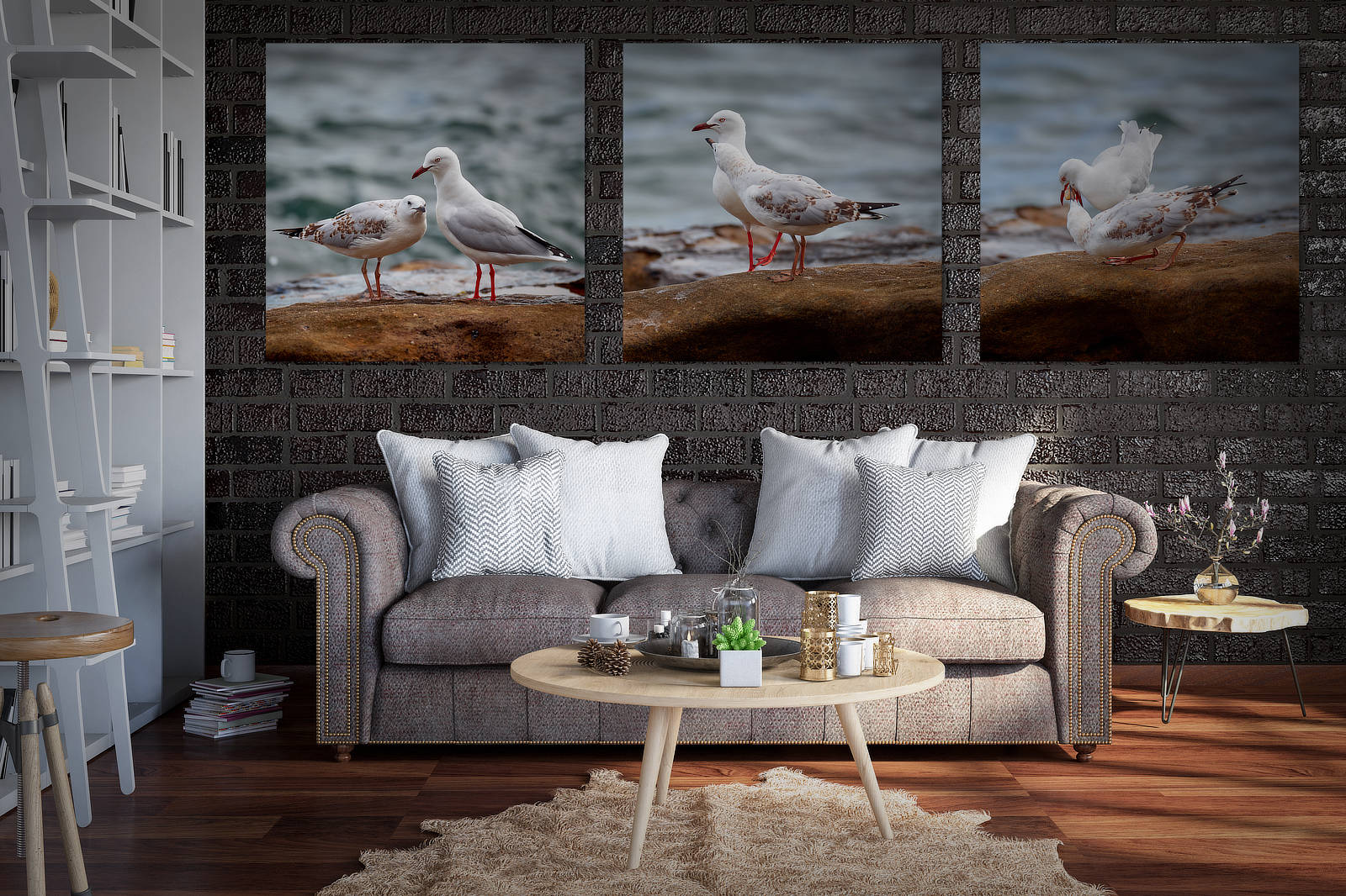 Silver Sea Gulls Acoustic Panel